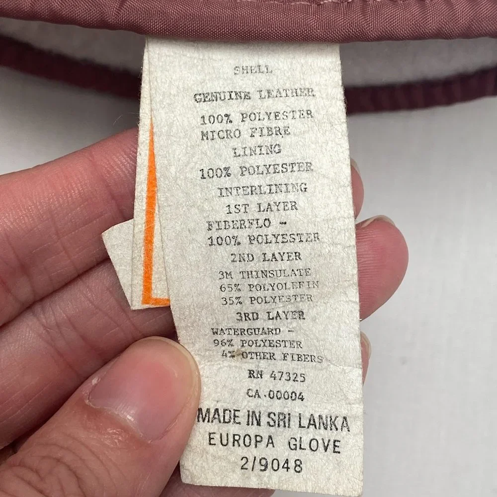 Kombi - Purple Snow Glove with Genuine Leather, Size M